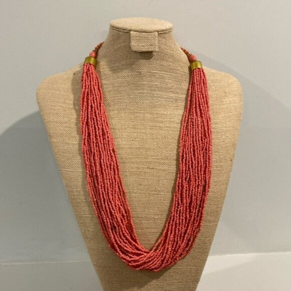 Pink beads Layered Necklace AB - Picture 4 of 6